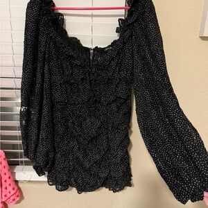 For Love And Lemons Black and White Polka Dot Dress